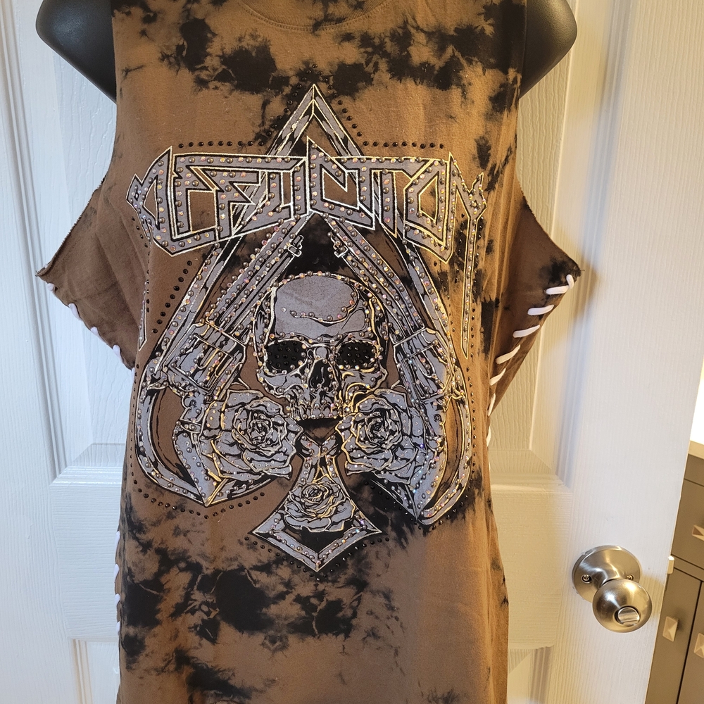 Affliction Brown and Black Graphic Tank Top